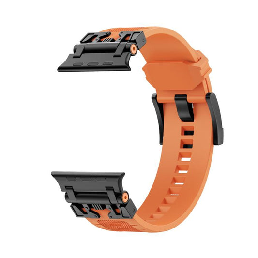For Apple Watch 46mm / 49mm / 45mm / 44mm Kalebol Armor TPU Watch Band(Black Orange) by Kalebol