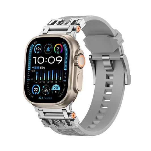 For Apple Watch 46mm / 49mm / 45mm / 44mm Kalebol Armor TPU Watch Band(Silver Grey) by Kalebol