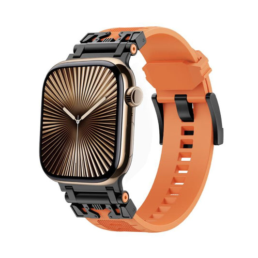 For Apple Watch 42mm / 41mm / 40mm / 38mm Kalebol Armor TPU Watch Band(Black Orange) by Kalebol