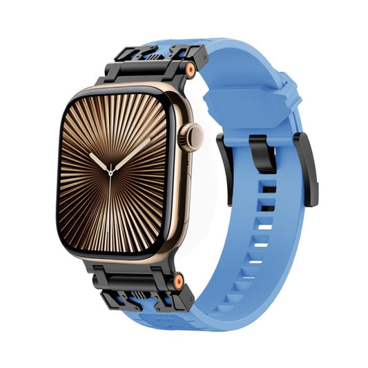 For Apple Watch 42mm / 41mm / 40mm / 38mm Kalebol Armor TPU Watch Band(Black Blue) by Kalebol