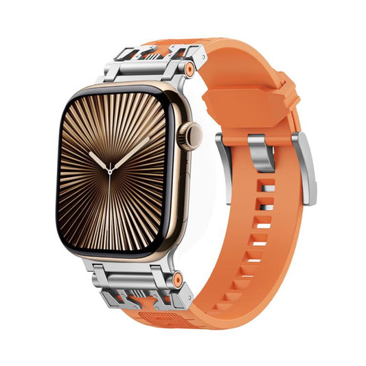 For Apple Watch 42mm / 41mm / 40mm / 38mm Kalebol Armor TPU Watch Band(Silver Orange) by Kalebol