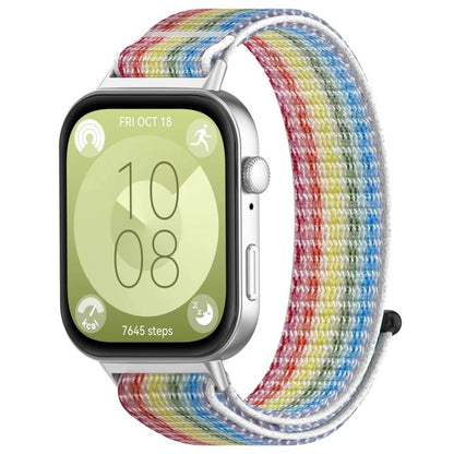 For Huawei Watch Fit3 Kalebol Hook and Loop Nylon Strap(Rainbow) by Kalebol