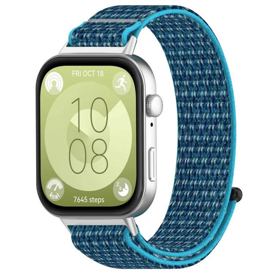 For Huawei Watch Fit3 Kalebol Hook and Loop Nylon Strap(Sea Blue) by Kalebol
