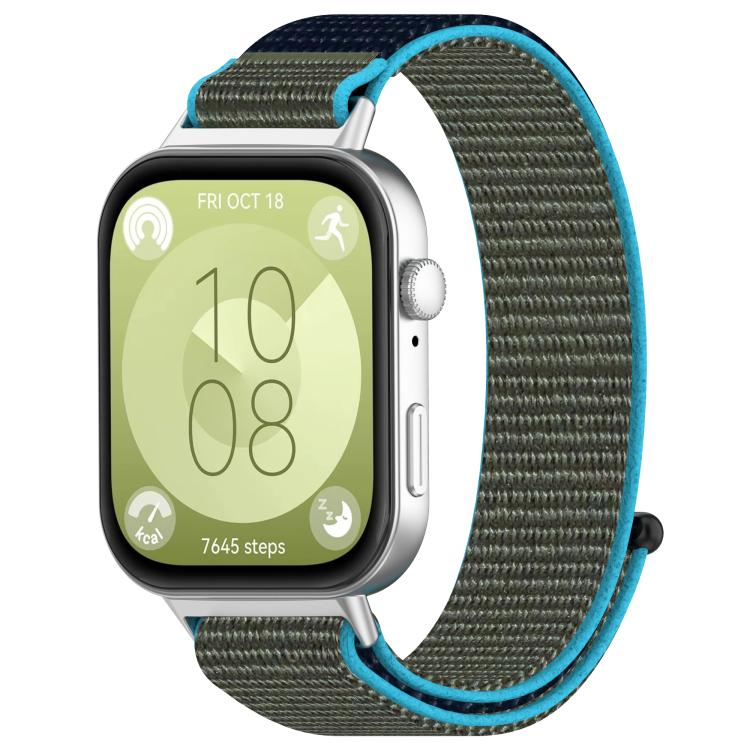 For Huawei Watch Fit3 Kalebol Hook and Loop Nylon Strap(Grey Blue) by Kalebol