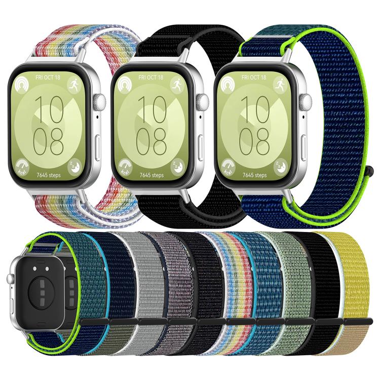 For Huawei Watch Fit3 Kalebol Hook and Loop Nylon Strap(Rainbow) by Kalebol