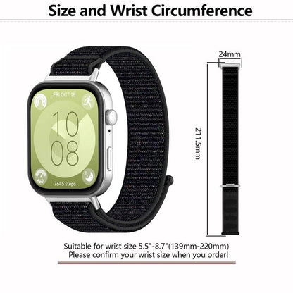 For Huawei Watch Fit3 Kalebol Hook and Loop Nylon Strap(Rainbow) by Kalebol