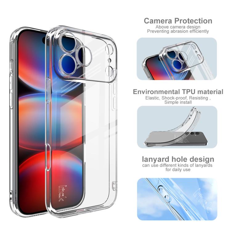 For iPhone 17 Pro imak UX-5 Series Super Slim Transparent Shockproof TPU Protective Case(Transparent) by imak