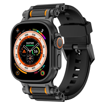 For Apple Watch 46mm / 49mm / 45mm / 44mm Armor Gear Silicone Watch Band(Black) by bashfashion