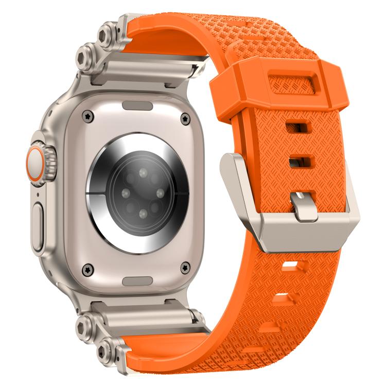 For Apple Watch 46mm / 49mm / 45mm / 44mm Armor Gear Silicone Watch Band(Titanium Orange) by bashfashion