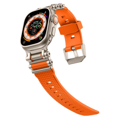 For Apple Watch 46mm / 49mm / 45mm / 44mm Armor Gear Silicone Watch Band(Titanium Orange) by bashfashion
