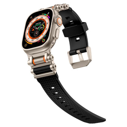 For Apple Watch 46mm / 49mm / 45mm / 44mm Armor Gear Silicone Watch Band(Titanium Black) by bashfashion