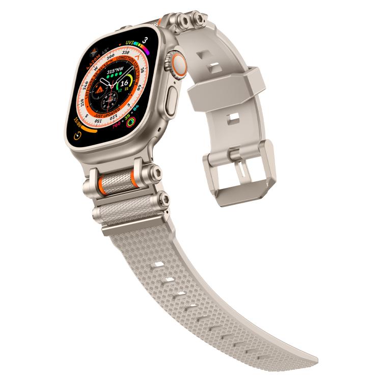 For Apple Watch 46mm / 49mm / 45mm / 44mm Armor Gear Silicone Watch Band(Titanium Starlight) by bashfashion