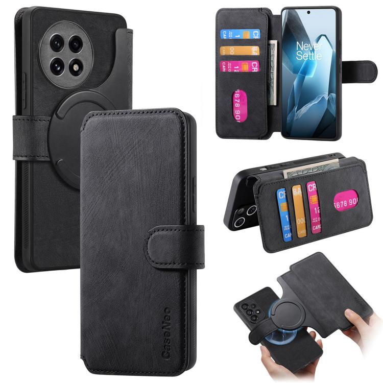For OnePlus Ace 5 CaseNeo MagSafe RFID Anti-theft Retro Leather Phone Case(Black) by CaseNeo