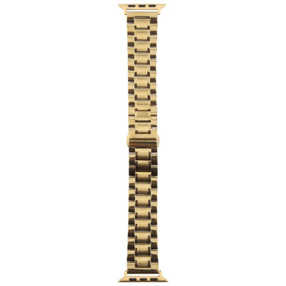 For Apple Watch 46mm / 49mm / 45mm / 44mm Butterfly Buckle New Five Beads Stainless Steel Watch Band(Gold) by bashfashion