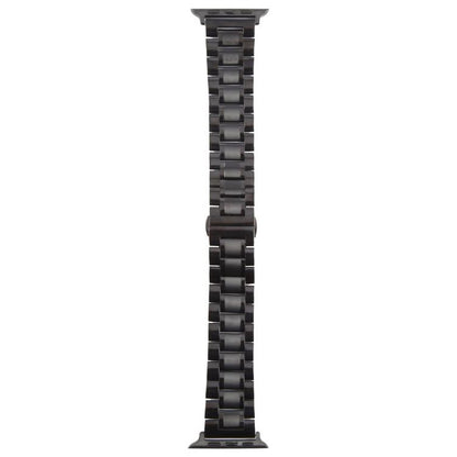 For Apple Watch 42mm / 41mm / 40mm / 38mm Butterfly Buckle New Five Beads Stainless Steel Watch Band(Black) by bashfashion