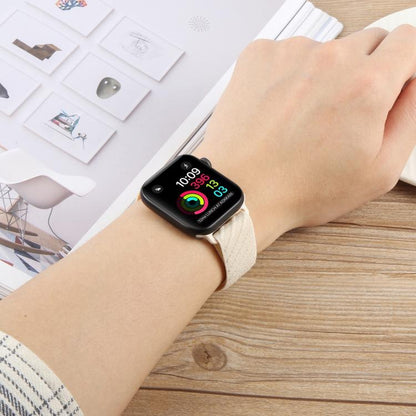 For Apple Watch 46mm / 49mm / 45mm / 44mm Twill Nylon Loop Hook and Loop Fastener Watch Band(Army Green) by bashfashion