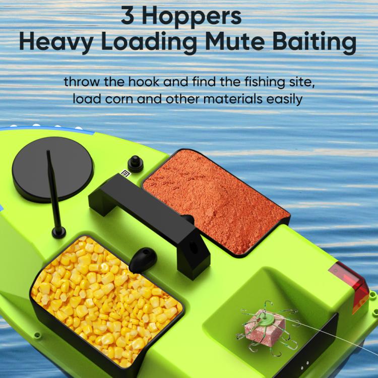 D20 Three Hoppers Smart Control Fishing Bait Boat Support GPS Built-in Light Strip, Plug:US Plug by bashfashion