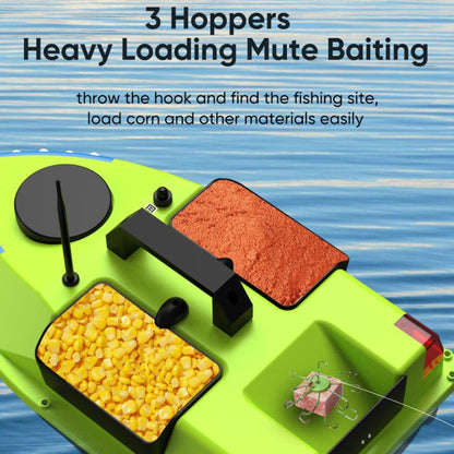D20 Three Hoppers Smart Control Fishing Bait Boat Support GPS Built-in Light Strip, Plug:US Plug by bashfashion