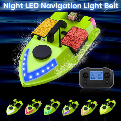 D20 Three Hoppers Smart Control Fishing Bait Boat Support GPS Built-in Light Strip, Plug:US Plug by bashfashion