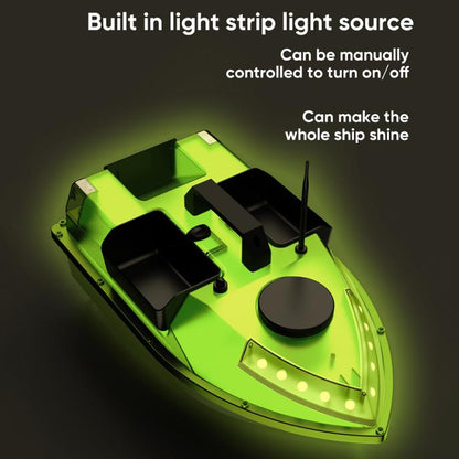 D20 Three Hoppers Smart Control Fishing Bait Boat Support GPS Built-in Light Strip, Plug:US Plug by bashfashion