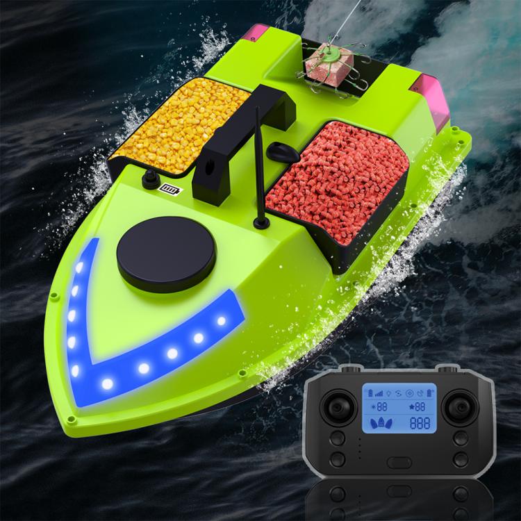 D20 Three Hoppers Smart Control Fishing Bait Boat Support GPS Built-in Light Strip, Plug:EU Plug by bashfashion