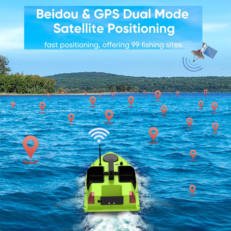 D20 Three Hoppers Smart Control Fishing Bait Boat Support GPS Built-in Light Strip, Plug:UK Plug by bashfashion