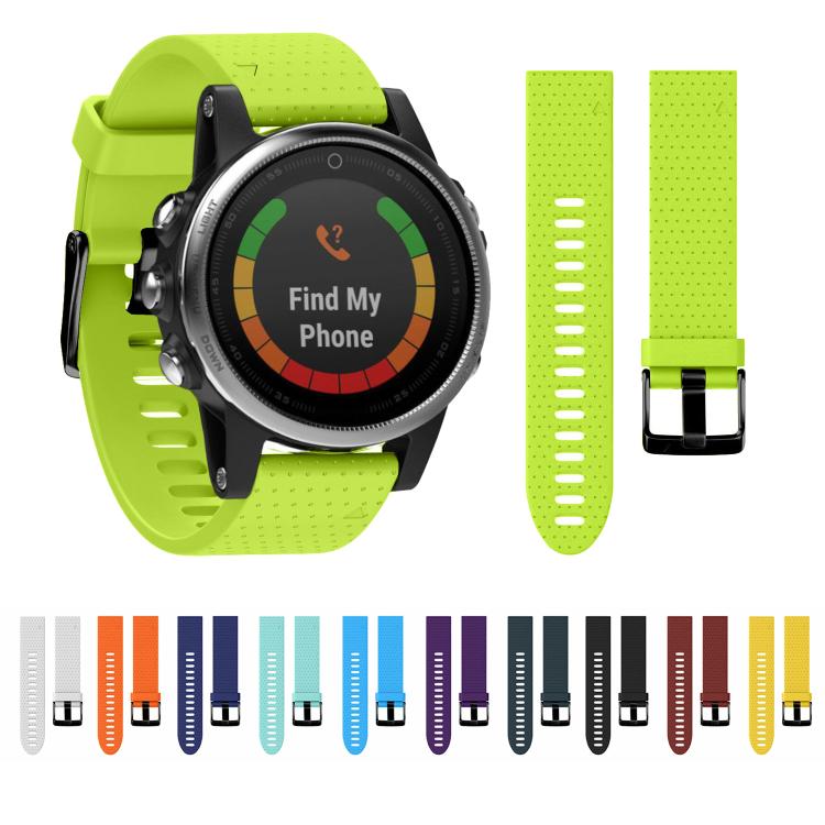 For Garmin QuickFit 20mm Kalebol Dot Texture Silicone Watch Band(Lemon Green) by Kalebol