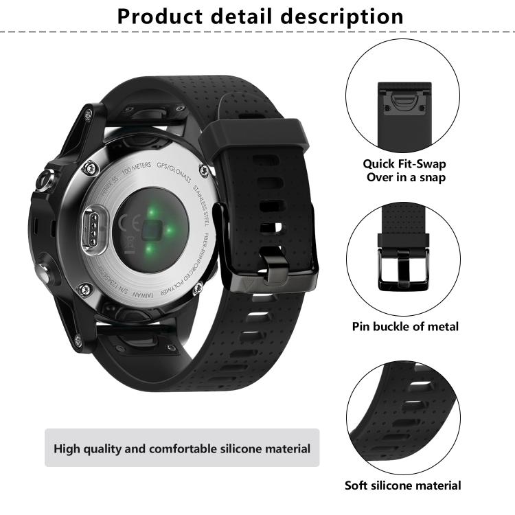 For Garmin QuickFit 20mm Kalebol Dot Texture Silicone Watch Band(Orange) by Kalebol