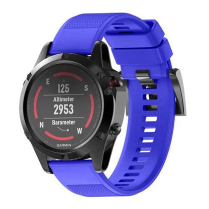 For Garmin QuickFit 22mm Kalebol Triangle Texture Silicone Watch Band(Royal Blue) by Kalebol