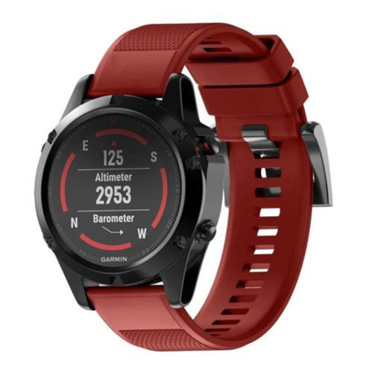 For Garmin QuickFit 22mm Kalebol Triangle Texture Silicone Watch Band(Red) by Kalebol