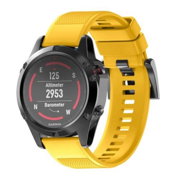 For Garmin QuickFit 22mm Kalebol Triangle Texture Silicone Watch Band(Yellow) by Kalebol