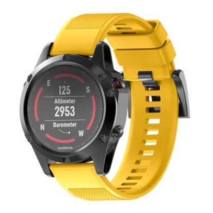 For Garmin QuickFit 22mm Kalebol Triangle Texture Silicone Watch Band(Yellow) by Kalebol
