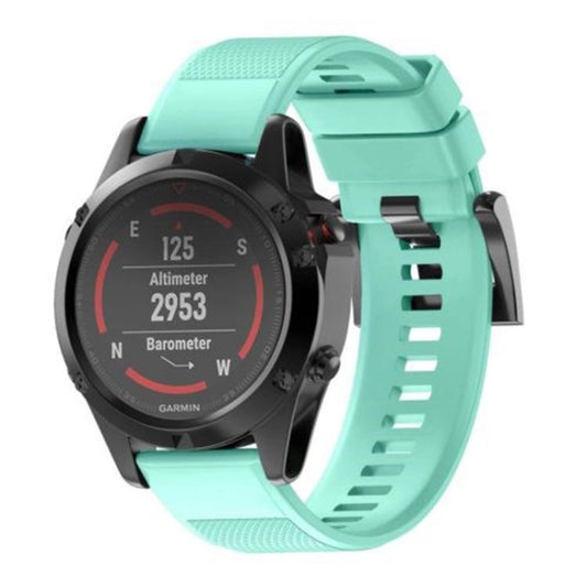 For Garmin QuickFit 22mm Kalebol Triangle Texture Silicone Watch Band(Teal) by Kalebol