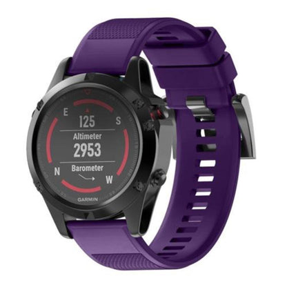 For Garmin QuickFit 22mm Kalebol Triangle Texture Silicone Watch Band(Purple) by Kalebol