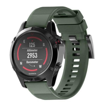 For Garmin QuickFit 26mm Kalebol Triangle Texture Silicone Watch Band(Army Green) by Kalebol