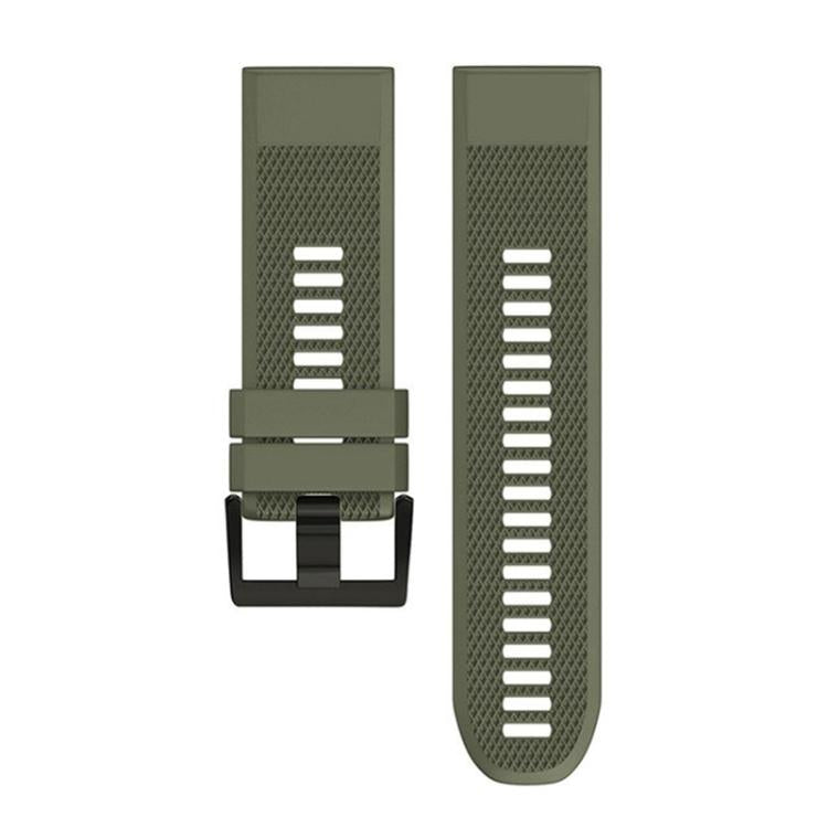 For Garmin QuickFit 26mm Kalebol Triangle Texture Silicone Watch Band(Army Green) by Kalebol