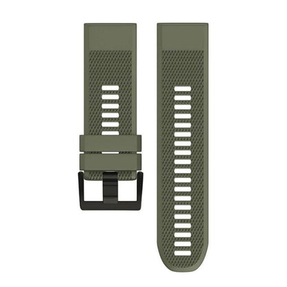 For Garmin QuickFit 26mm Kalebol Triangle Texture Silicone Watch Band(Army Green) by Kalebol