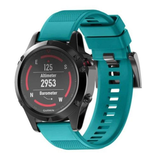 For Garmin QuickFit 26mm Kalebol Triangle Texture Silicone Watch Band(Blue Green) by Kalebol