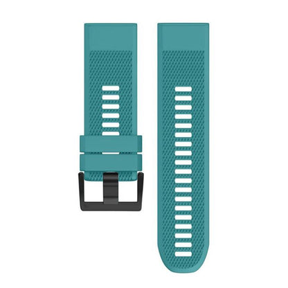 For Garmin QuickFit 26mm Kalebol Triangle Texture Silicone Watch Band(Blue Green) by Kalebol