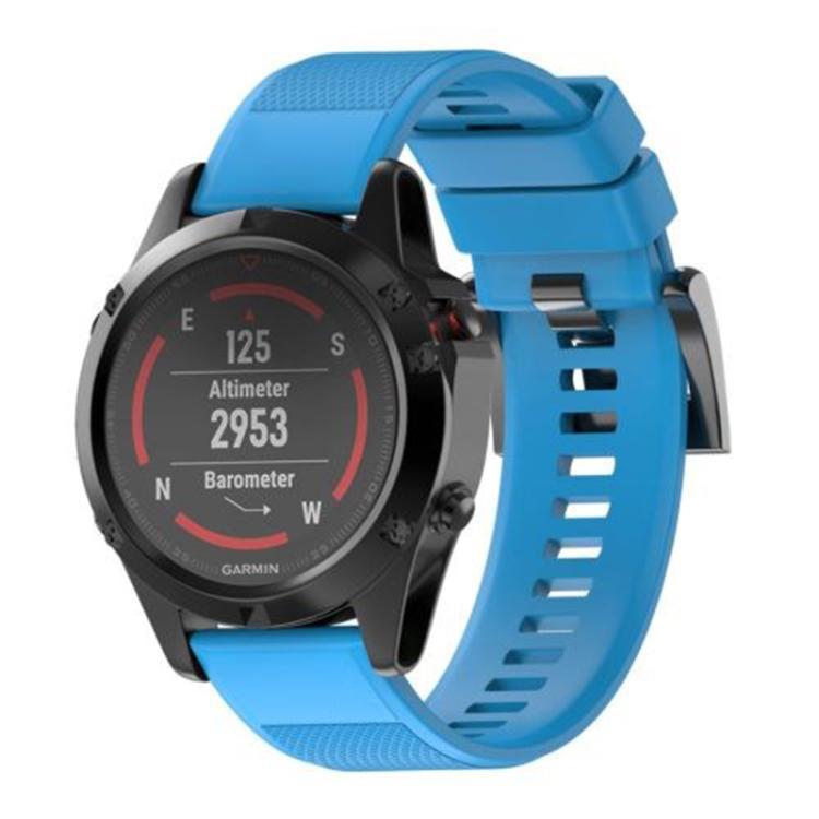 For Garmin QuickFit 26mm Kalebol Triangle Texture Silicone Watch Band(Sky Blue) by Kalebol