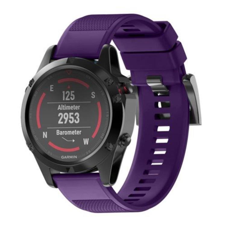 For Garmin QuickFit 26mm Kalebol Triangle Texture Silicone Watch Band(Purple) by Kalebol