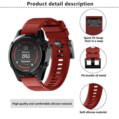 For Garmin QuickFit 22mm Kalebol Triangle Texture Silicone Watch Band(Black) by Kalebol