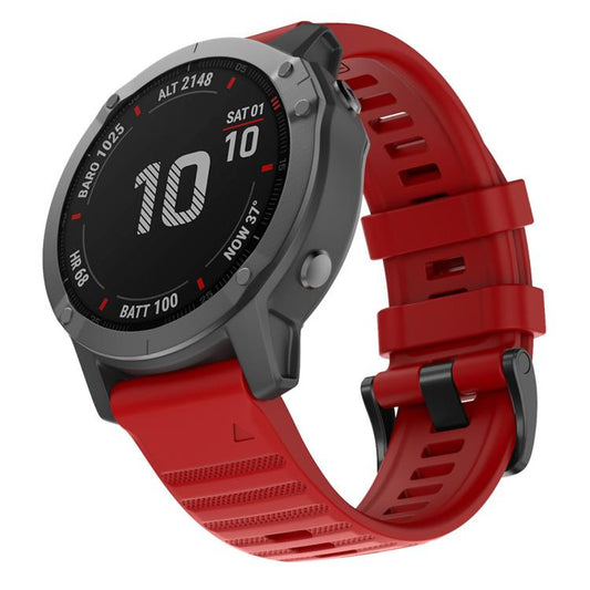 For Garmin QuickFit 22mm Kalebol Concave Texture Silicone Watch Band(Red) by Kalebol