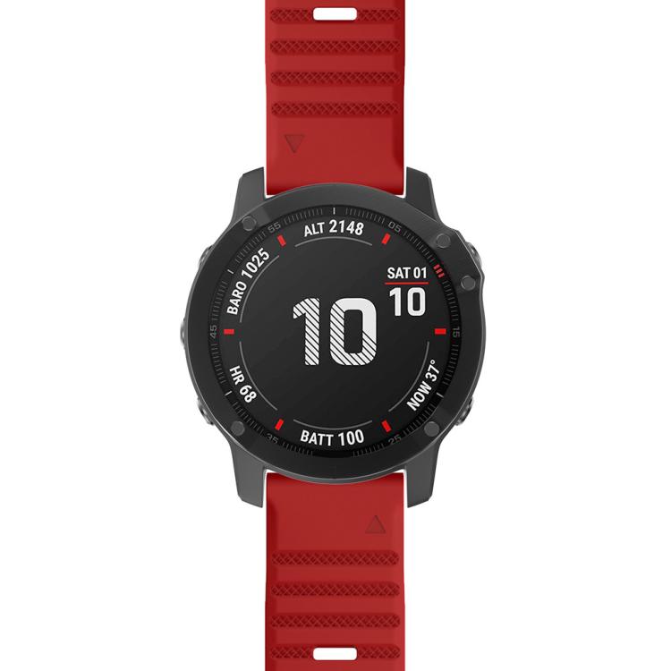 For Garmin QuickFit 22mm Kalebol Concave Texture Silicone Watch Band(Red) by Kalebol