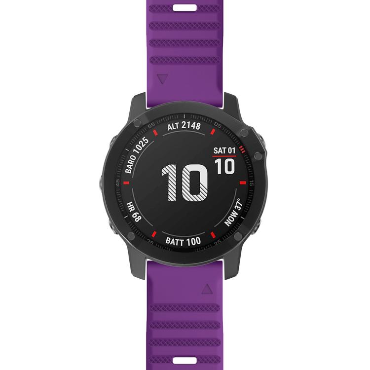 For Garmin QuickFit 22mm Kalebol Concave Texture Silicone Watch Band(Purple) by Kalebol