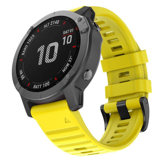 For Garmin QuickFit 26mm Kalebol Concave Texture Silicone Watch Band(Yellow) by Kalebol