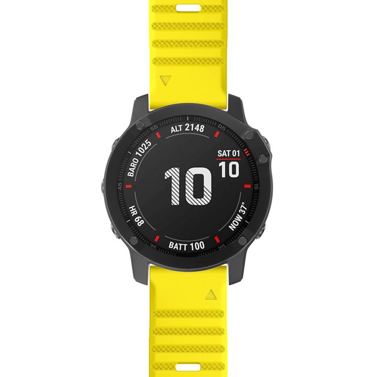 For Garmin QuickFit 26mm Kalebol Concave Texture Silicone Watch Band(Yellow) by Kalebol