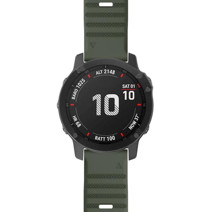 For Garmin QuickFit 26mm Kalebol Concave Texture Silicone Watch Band(Army Green) by Kalebol
