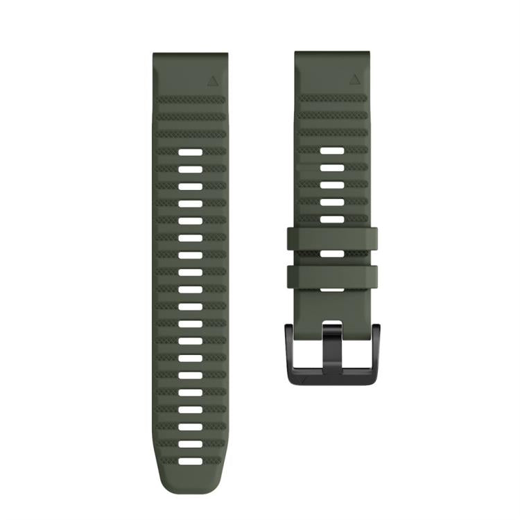 For Garmin QuickFit 26mm Kalebol Concave Texture Silicone Watch Band(Army Green) by Kalebol