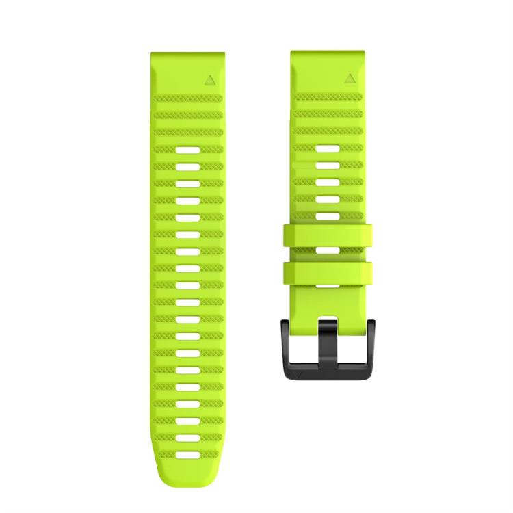For Garmin QuickFit 26mm Kalebol Concave Texture Silicone Watch Band(Lemon Green) by Kalebol